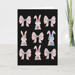 Carte Lapin Visage Lapin Coquette Arc Jour de Pâques Fem