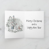 Carte Lapins aquarelle arbre de Noël (Intérieur)