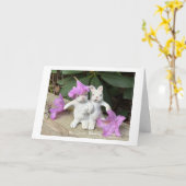 Carte Lapins blancs avec Rhododendrons (Fleur jaune)