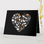 Carte Lapins d'amour Lapin drôle Cœur (Fleur jaune)