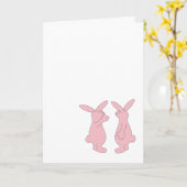 Carte Lapins d'anniversaire sautillant (Fleur jaune)