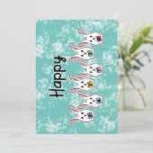 Carte Lapins de Pâques en forme d'oeuf (Debout devant)