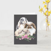 Carte Lapins de Pâques Maman Lapin (Fleur jaune)