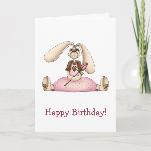 Carte Lapins doux · Le lapin et s'est levé (Devant)
