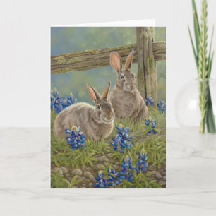 Carte Lapins et Bluebonnets