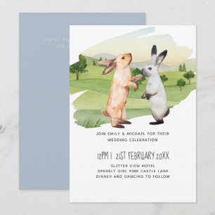 Carte Lapins Mariage Couple Country Garden