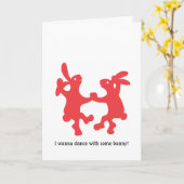 Carte Lapins Rouges Dansants (Fleur jaune)