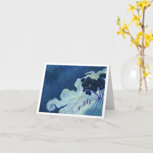 Carte Lapins sur la Lune (Fleur jaune)