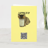 Carte Lapper Le Cute Tabby À Boire Du Lait D'Un Verre (Dos)