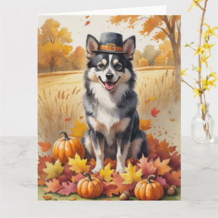 Carte Lapphund Finlandais À L'Automne Laisse L'Art Thank