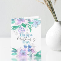 L'aquarelle rose et pourpre fleurit la fête des mè