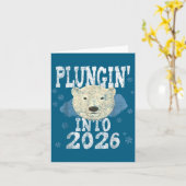 Carte Lar Bear Plongeon - Plongeon dans l'eau froide du  (Fleur jaune)