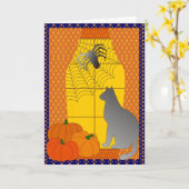 Carte L'araignée et le chat (Fleur jaune)