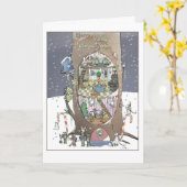 Carte L'arbre à souris à Noël (Fleur jaune)