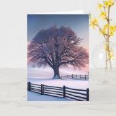 Carte L'Arbre D'Hiver Qui Pense À Vous (Fleur jaune)