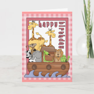 Carte L'Arche de Noé Joyeux anniversaire