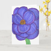 Carte Large blue flower blank (Fleur jaune)