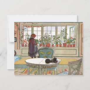 Carte Larsson : Fleurs sur le rebord de fenêtre
