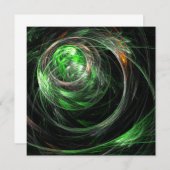 Carte L'art Abstrait vert du monde entier (Devant / Derrière)