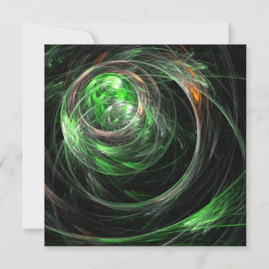 Carte L'art Abstrait vert du monde entier (Devant)