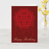 Carte L'art bordeaux indien de Mandala (Fleur jaune)