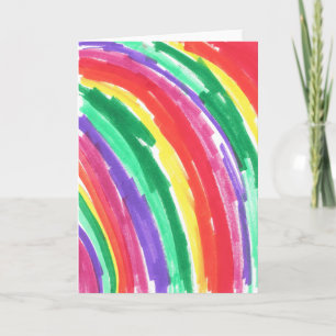 Carte L'art coloré arc-en-ciel d'un enfant