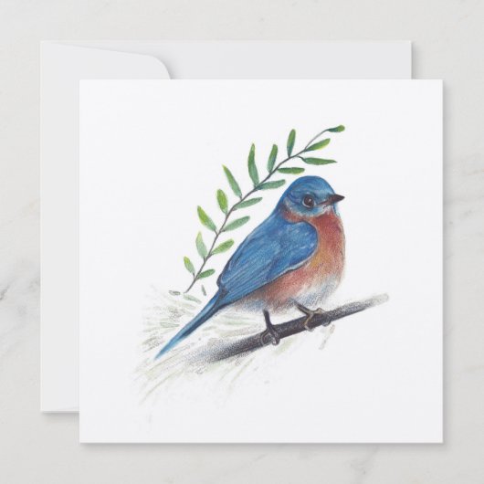 Carte L'art de Bluebird avec de la verdure (Devant)