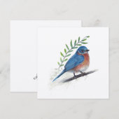 Carte L'art de Bluebird avec de la verdure (Devant / Derrière)