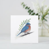 Carte L'art de Bluebird avec de la verdure (Debout devant)