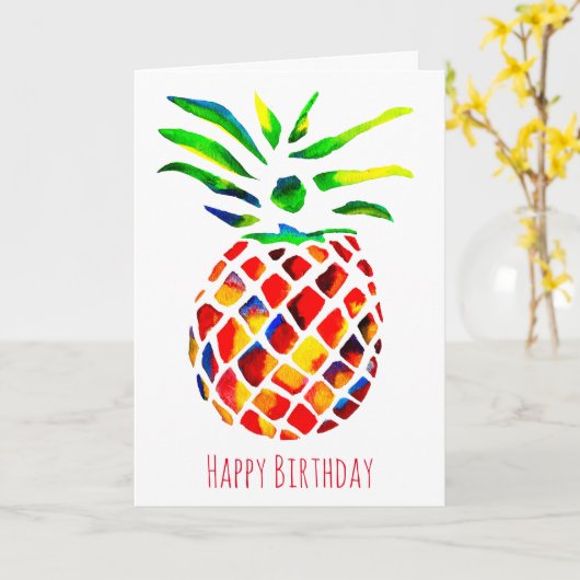 Carte L'art de l'ananas (Fleur jaune)