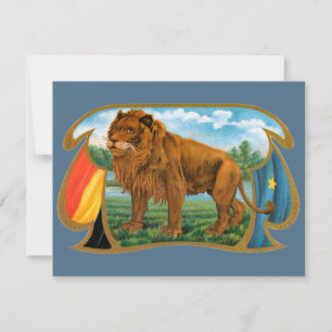 Carte L'art des étiquettes de cigares vintage, Lion, Roi