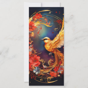 Carte L'art d'oiseau de fantaisie coloré