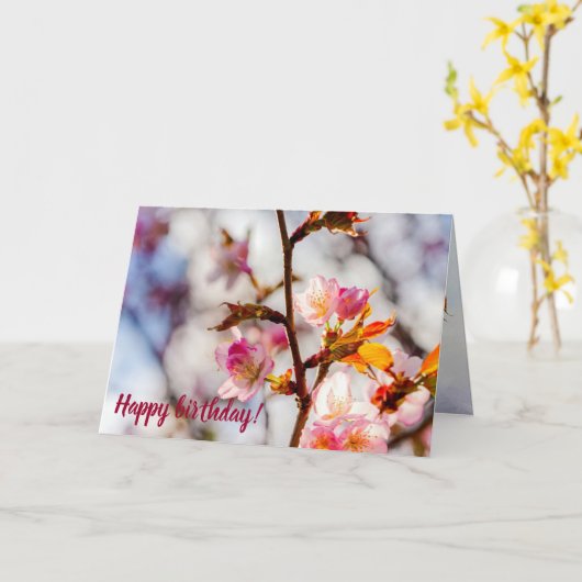 Carte L'Art Du Cerisier Fleurit Un Jour Ensoleillé (Fleur jaune)