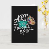 Carte L'art est mon sport favori Splash vert (Fleur jaune)