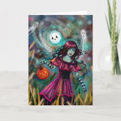 Carte L'art gothique de sourire de Halloween (Devant)