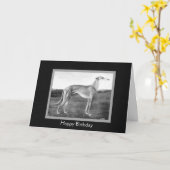 Carte L'art Greyhound vintage (Fleur jaune)