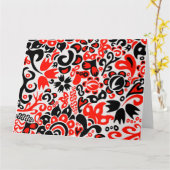 Carte L'art populaire ukrainien motif floral abstact (Fleur jaune)