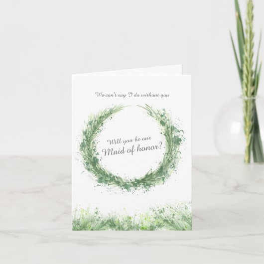 Carte L'art vert mariage, êtes-vous notre servante d'hon (Devant)