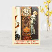 Carte L'art vintage de Halloween d'heure Witching (Fleur jaune)