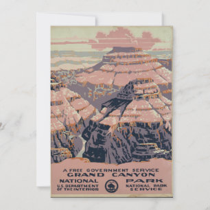 Carte L'art vintage du Grand Canyon