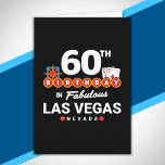 Carte Las Vegas Birthday Party - 60th Birthday In Vegas<br><div class="desc">Planning your 60th birthday in Vegas? This Welcome to Las Vegas sign style design is the perfect way for a 60 year old to celebrate with a birthday party in Vegas! Great for a girls' trip or birthday squad coming to Vegas for a weekend getaway or vacation. Features "60th Birthday...</div>