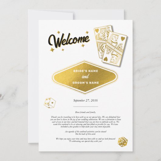 Carte Las Vegas Casino Destination Mariage Itinéraire (Devant)