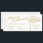 Carte Las Vegas Destination Wedding Bridesmaid Propositi<br><div class="desc">Unique Las Vegas Destination Wedding "Will you be my bridesmaid" carte sous forme de billet d'avion de carte d'embarquement avec le fabuleux marquee Las Vegas en faux or et blanc. Ils ne peuvent pas dire non à celui-ci ! Ne vous inquiétez pas si vous ne connaissez pas encore tous les...</div>