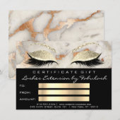 Carte Lash Coral Marbre maquillage noir certificat cadea (Devant / Derrière)