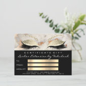Carte Lash Coral Marbre maquillage noir certificat cadea (Debout devant)