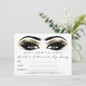 Carte Lash Extension certificat maquillage cadeau Or Bla (Debout devant)