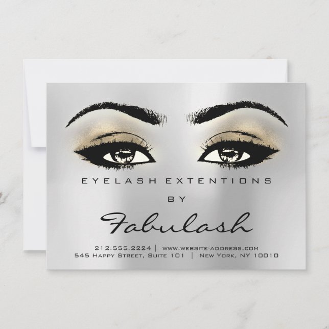 Carte Lash Extension Instructions de post-soins Silver G (Devant)
