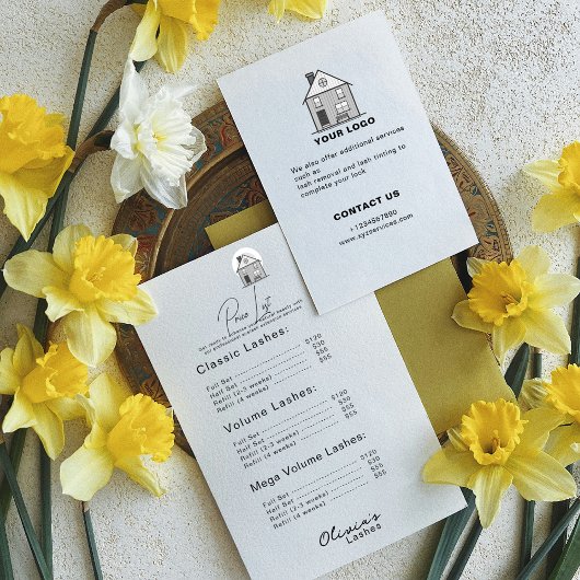 Carte Lash lounge Simple White Tarifs