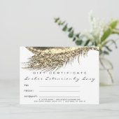 Carte Lashes Beauty Maquillage Certificat Cadeau Or Blan (Debout devant)