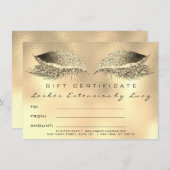 Carte Lashes Beauty Studio certificat maquillage cadeau  (Devant / Derrière)